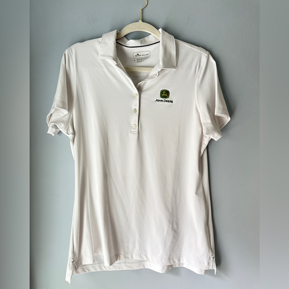 Peter Millar John Deere White Polo Golf Shirt